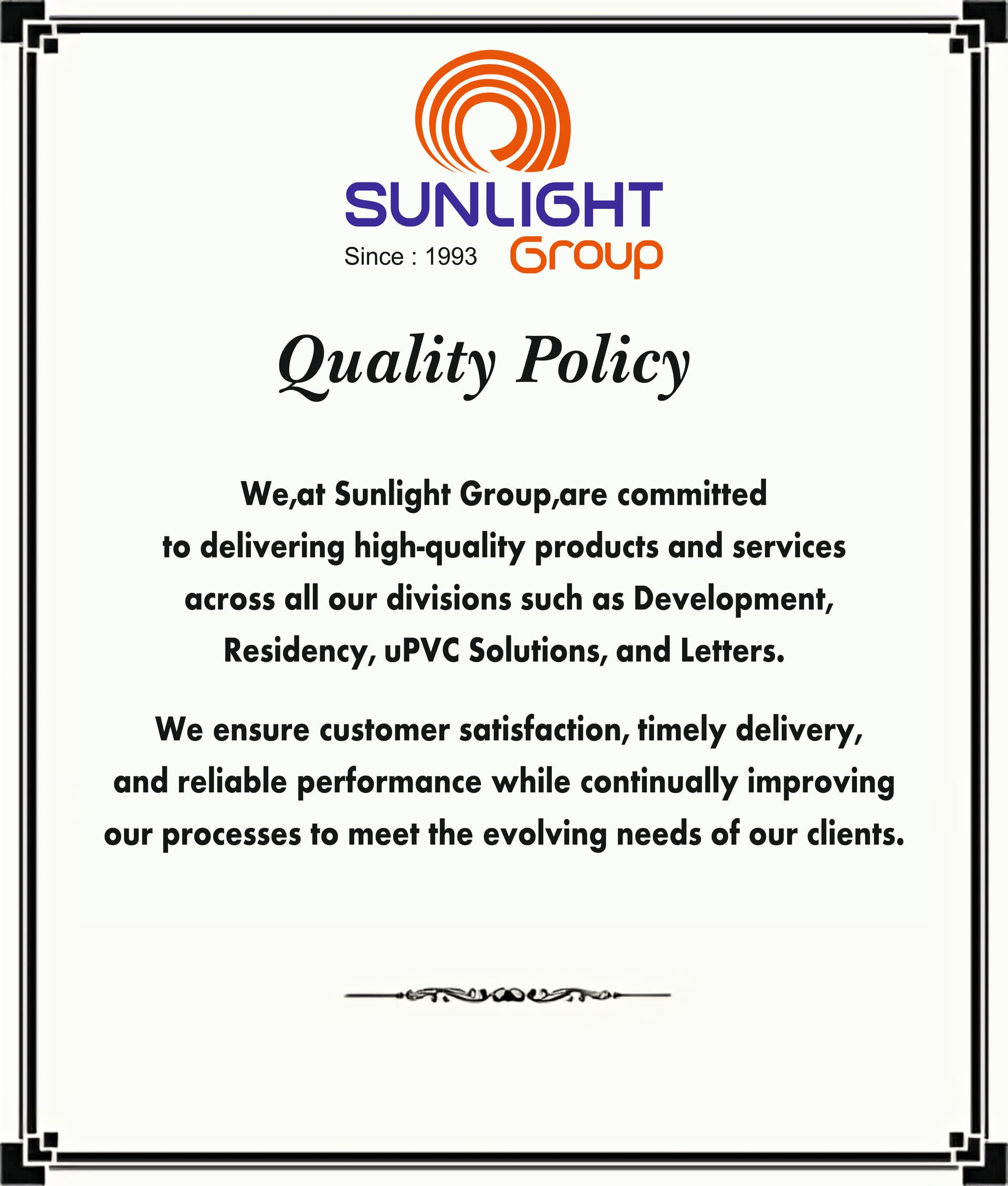 Quality Certificate Image